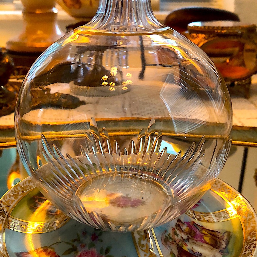 EUC- Antique Handmade Blown Glass Decanter with Original Stopper - Picture 5 of 11